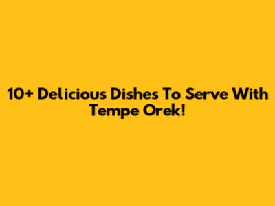 10+ Delicious Dishes To Serve With Tempe Orek!