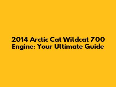 2014 Arctic Cat Wildcat 700 Engine: Your Ultimate Guide