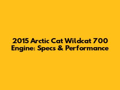 2015 Arctic Cat Wildcat 700 Engine: Specs & Performance