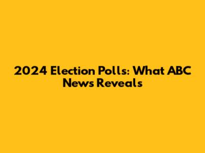 2024 Election Polls: What ABC News Reveals