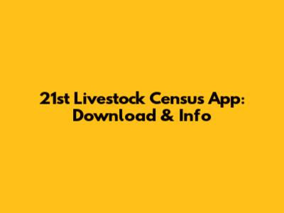 21st Livestock Census App: Download & Info