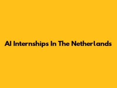 AI Internships In The Netherlands