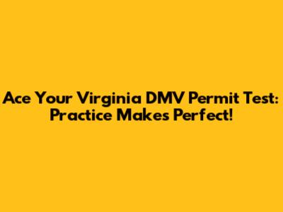 Ace Your Virginia DMV Permit Test: Practice Makes Perfect!
