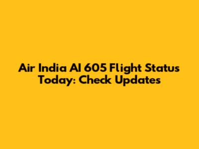 Air India AI 605 Flight Status Today: Check Updates