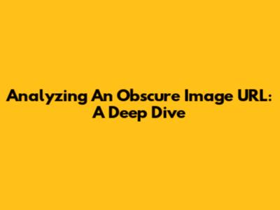 Analyzing An Obscure Image URL: A Deep Dive