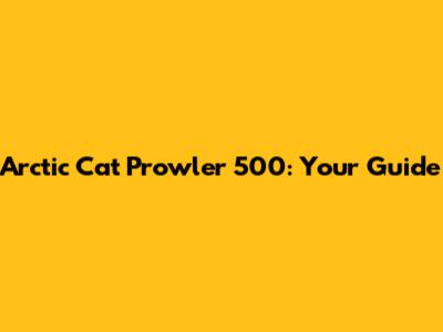 Arctic Cat Prowler 500: Your Guide