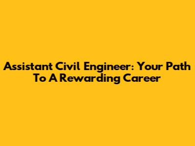 Assistant Civil Engineer: Your Path To A Rewarding Career