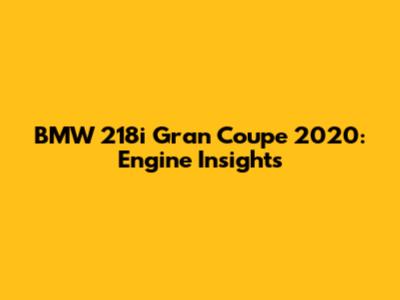 BMW 218i Gran Coupe 2020: Engine Insights
