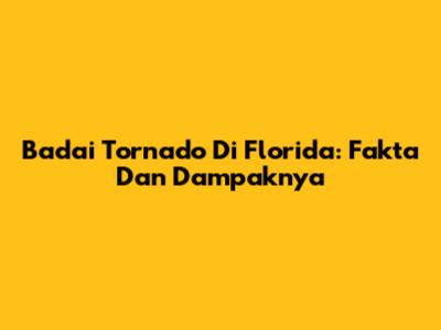 Badai Tornado Di Florida: Fakta Dan Dampaknya