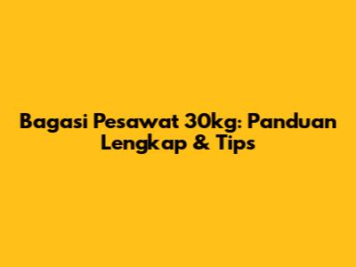 Bagasi Pesawat 30kg: Panduan Lengkap & Tips