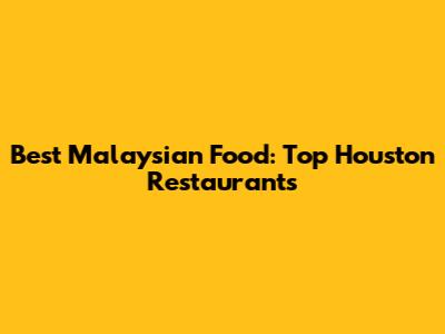 Best Malaysian Food: Top Houston Restaurants