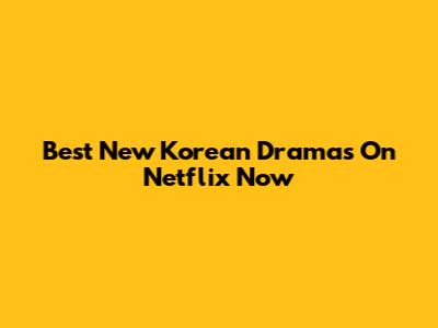 Best New Korean Dramas On Netflix Now