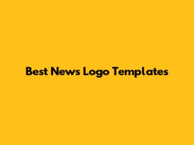 Best News Logo Templates