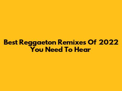 Best Reggaeton Remixes Of 2022 You Need To Hear