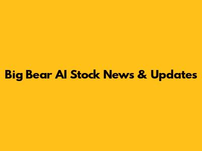 Big Bear AI Stock News & Updates