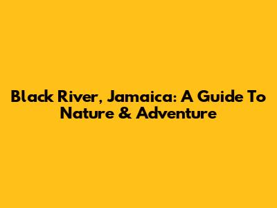Black River, Jamaica: A Guide To Nature & Adventure