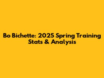 Bo Bichette: 2025 Spring Training Stats & Analysis
