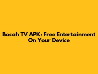 Bocah TV APK: Free Entertainment On Your Device