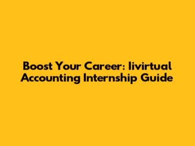 Boost Your Career: Iivirtual Accounting Internship Guide