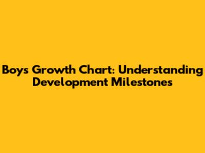 Boys Growth Chart: Understanding Development Milestones