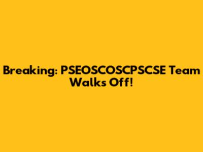 Breaking: PSEOSCOSCPSCSE Team Walks Off!