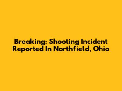 Breaking: Shooting Incident Reported In Northfield, Ohio