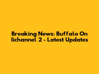 Breaking News: Buffalo On Iichannel 2 - Latest Updates