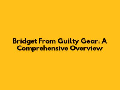 Bridget From Guilty Gear: A Comprehensive Overview