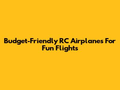 Budget-Friendly RC Airplanes For Fun Flights