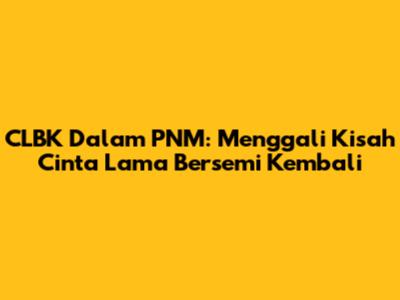 CLBK Dalam PNM: Menggali Kisah Cinta Lama Bersemi Kembali