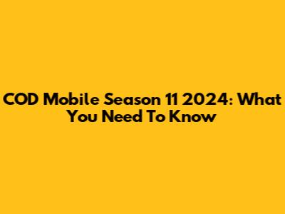 COD Mobile Season 11 2024: What You Need To Know