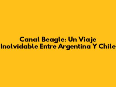 Canal Beagle: Un Viaje Inolvidable Entre Argentina Y Chile