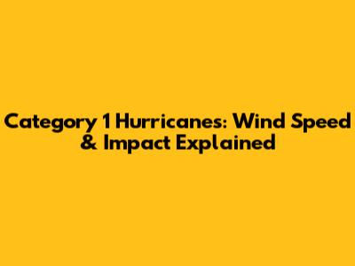 Category 1 Hurricanes: Wind Speed & Impact Explained