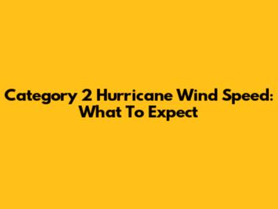Category 2 Hurricane Wind Speed: What To Expect