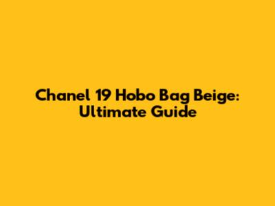 Chanel 19 Hobo Bag Beige: Ultimate Guide
