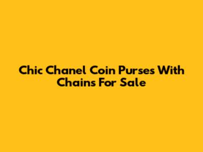 Chic Chanel Coin Purses With Chains For Sale