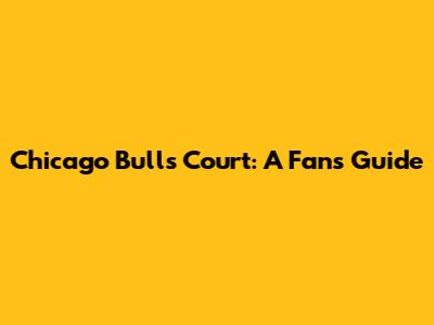 Chicago Bulls Court: A Fan's Guide