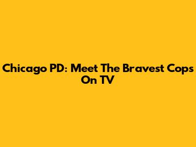 Chicago PD: Meet The Bravest Cops On TV