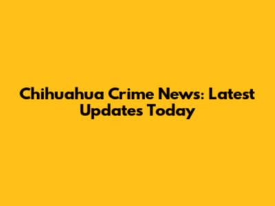 Chihuahua Crime News: Latest Updates Today