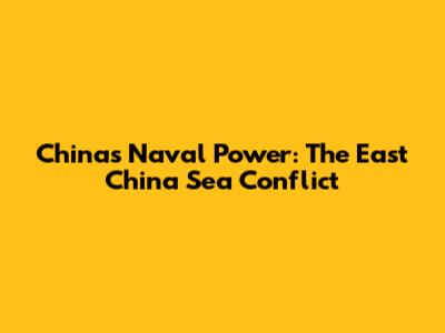 China's Naval Power: The East China Sea Conflict