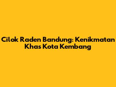 Cilok Raden Bandung: Kenikmatan Khas Kota Kembang