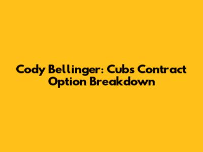 Cody Bellinger: Cubs Contract Option Breakdown