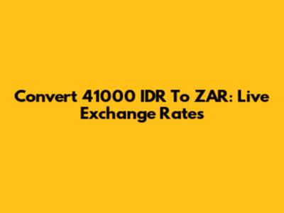 Convert 41000 IDR To ZAR: Live Exchange Rates