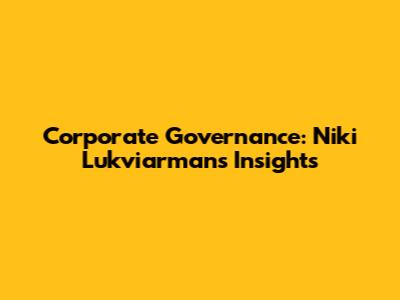 Corporate Governance: Niki Lukviarman's Insights