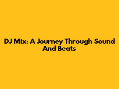 DJ Mix: A Journey Through Sound And Beats