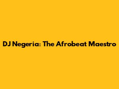 DJ Negeria: The Afrobeat Maestro