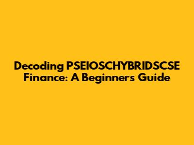 Decoding PSEIOSCHYBRIDSCSE Finance: A Beginner's Guide