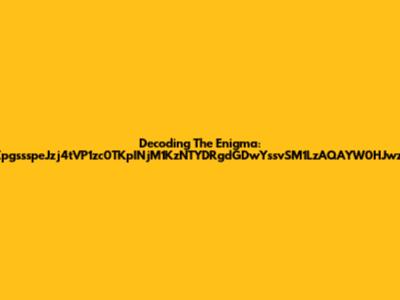 Decoding The Enigma: ZpgssspeJzj4tVP1zc0TKpINjM1KzNTYDRgdGDwYssvSM1LzAQAYW0HJwzs
