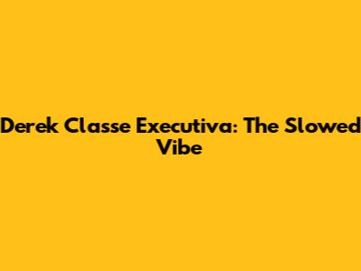 Derek Classe Executiva: The Slowed Vibe