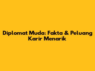 Diplomat Muda: Fakta & Peluang Karir Menarik